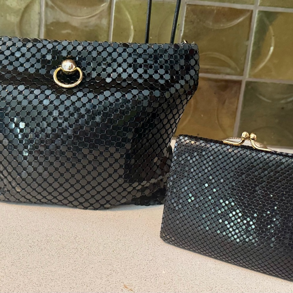 Vintage Black Mesh Sequin Evening & Wallet